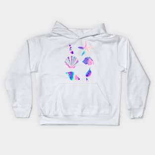 Seashells Pattern - Pretty Pastel Kids Hoodie